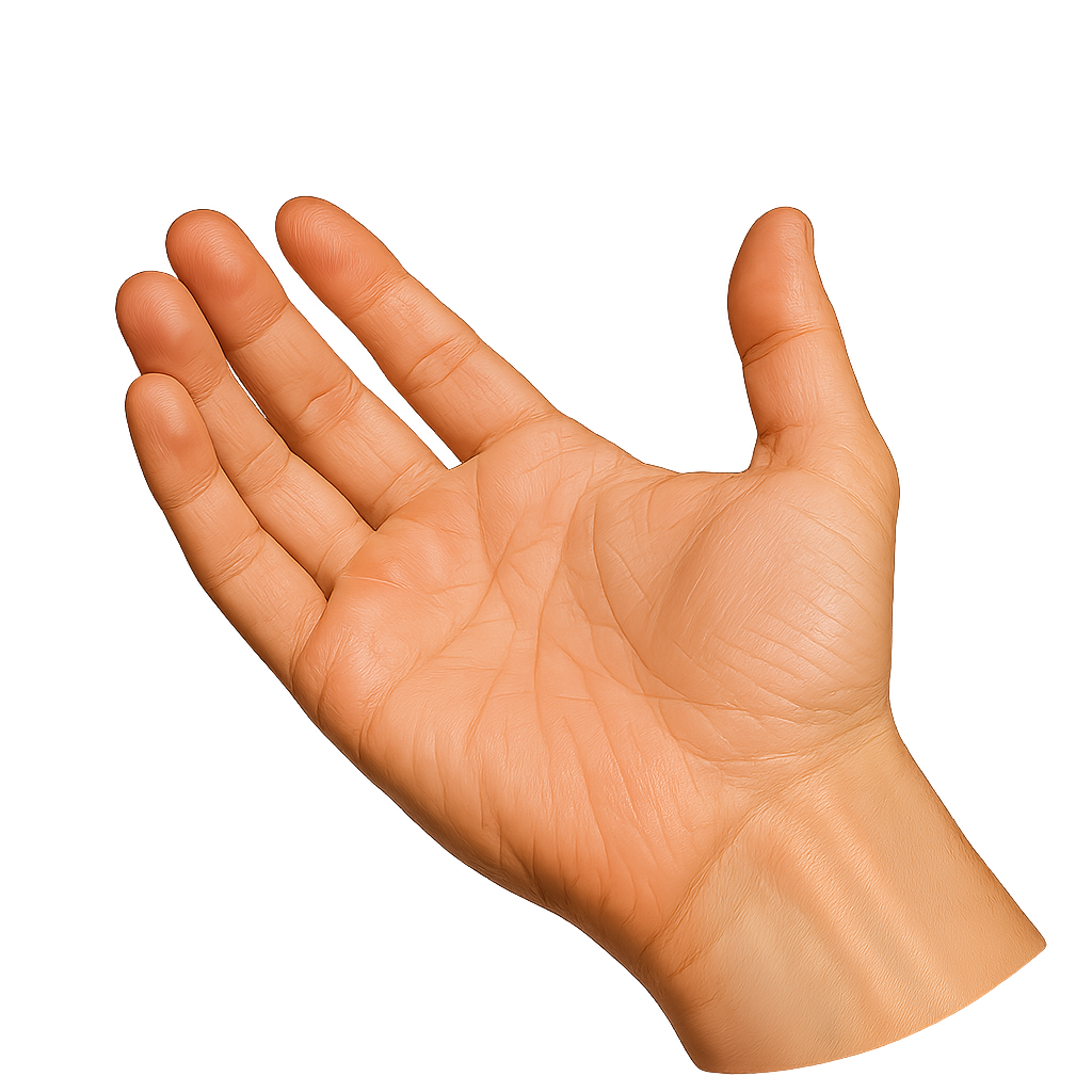 Mano recibiendo moneda